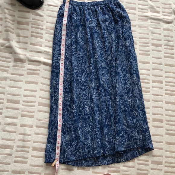 Cathy Daniels Blue & White Pleated Maxi Skirt S - Picture 8 of 8